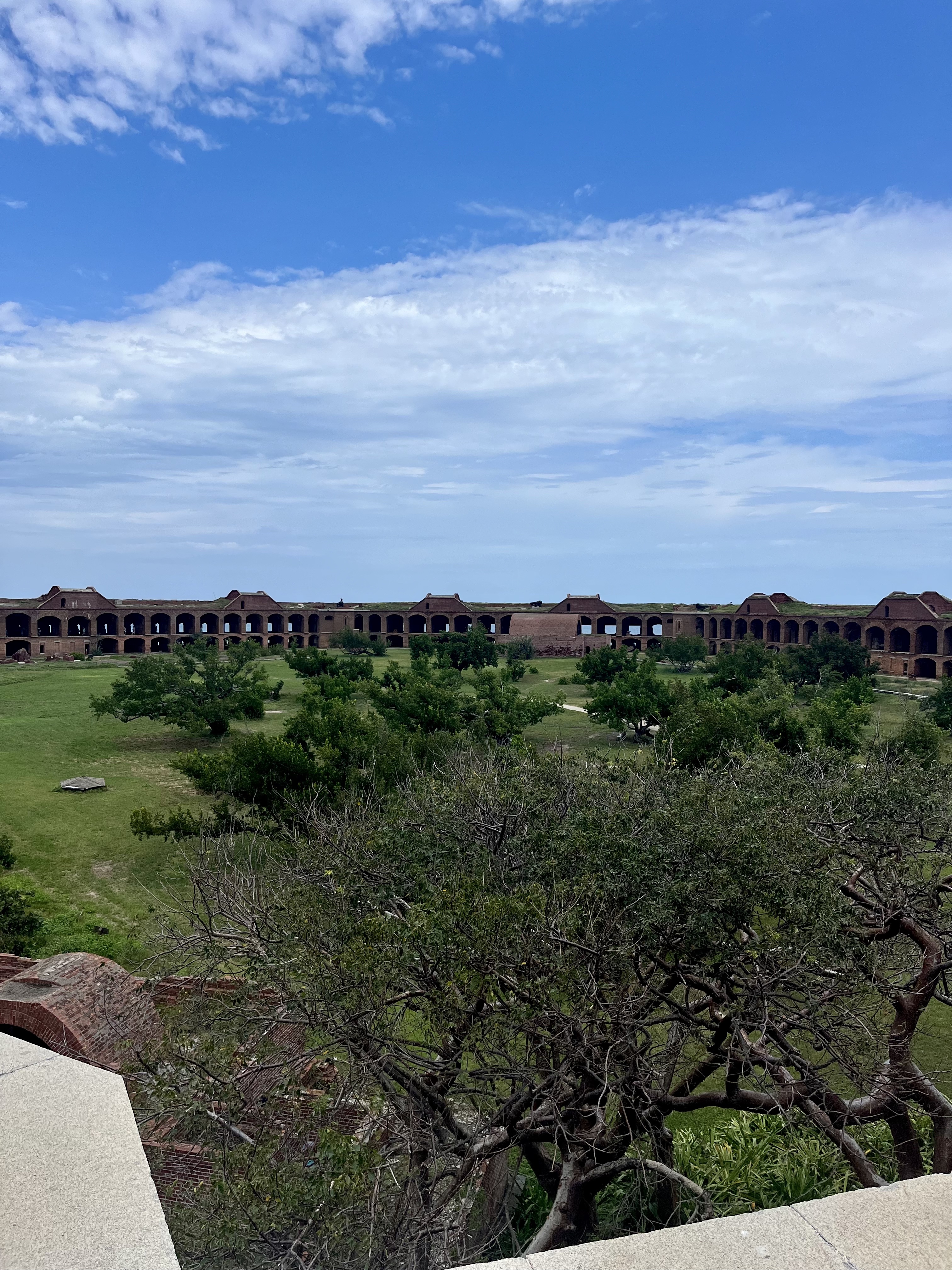 View of the inside of Fort Jefferson in Dry Tortugas National Park