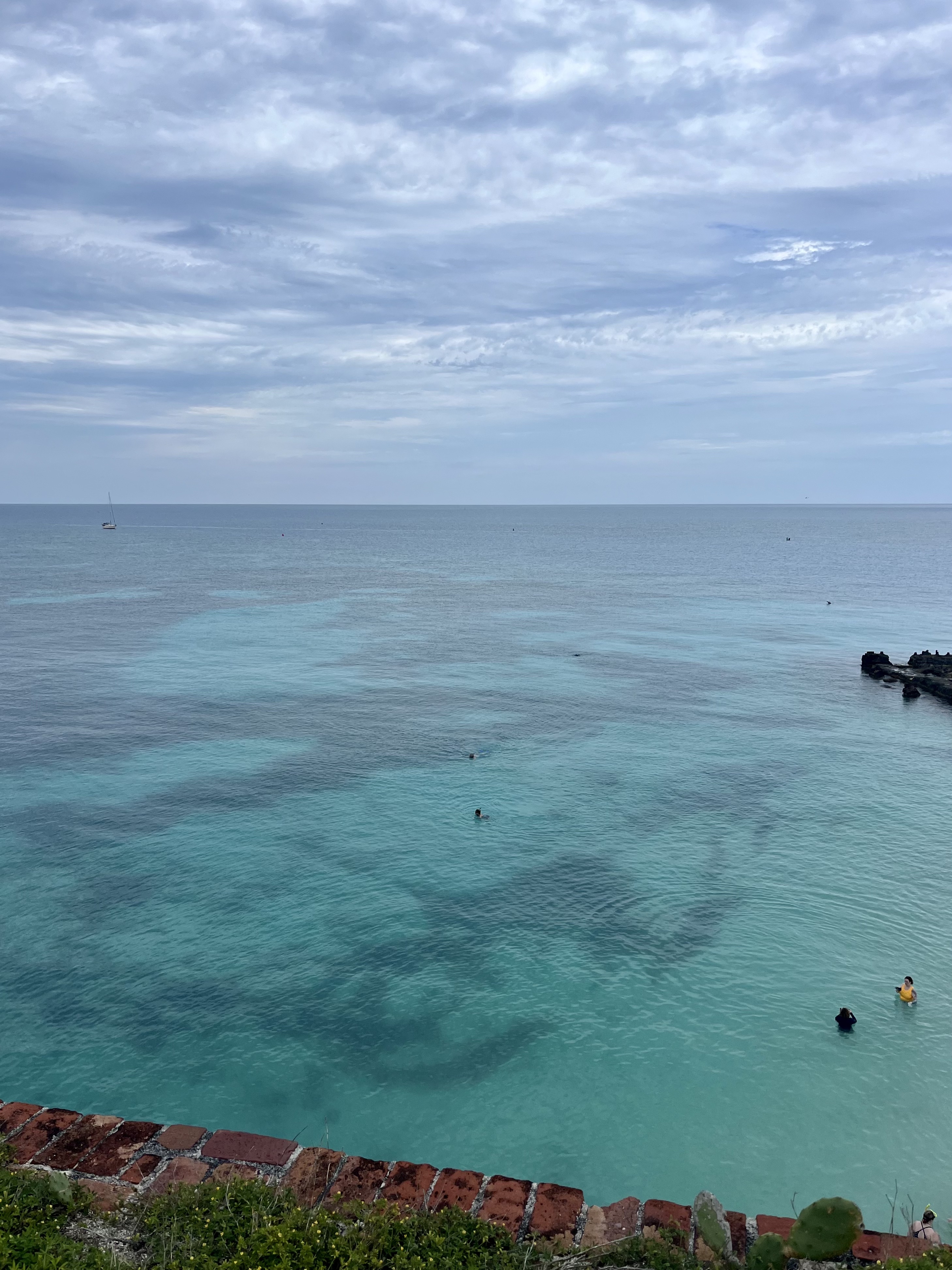 View of the ocean from the top of Fort Jefferson in Dry Tortugas National Park