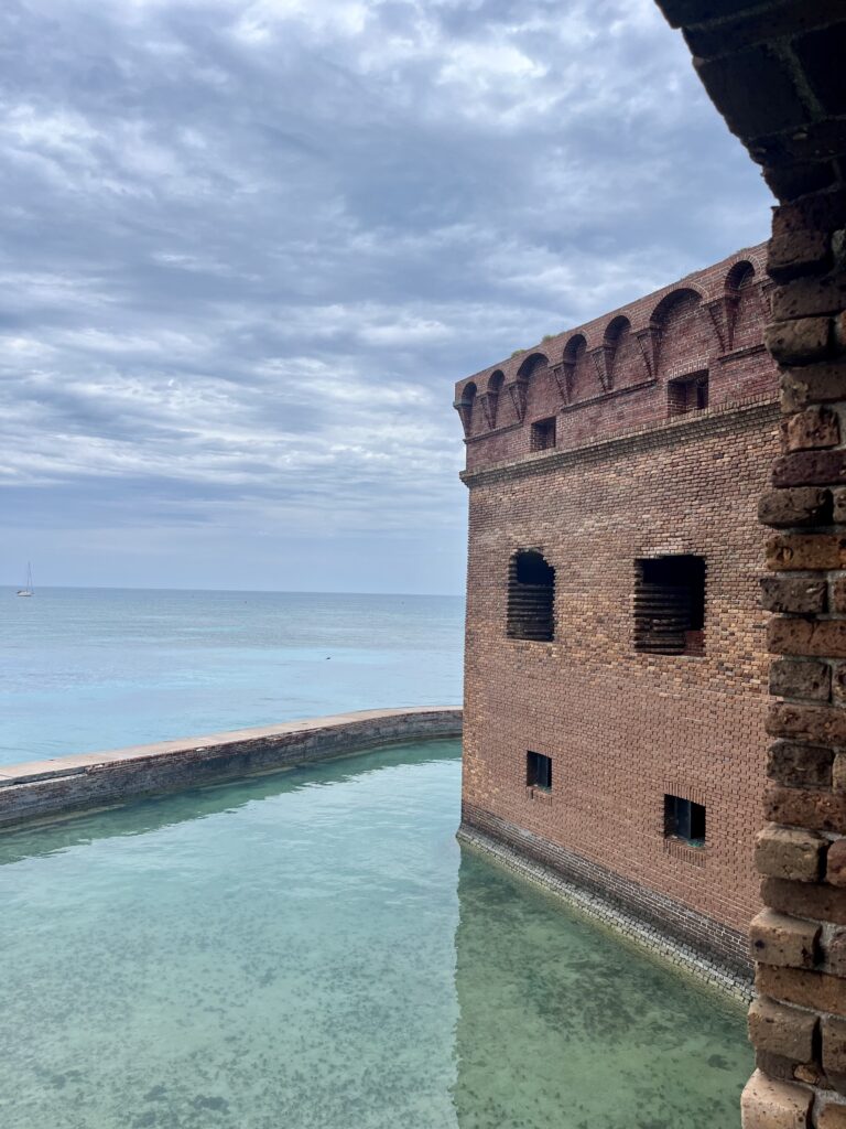 View of the ocean from inside Fort Jefferson in Dry Tortugas National Park.